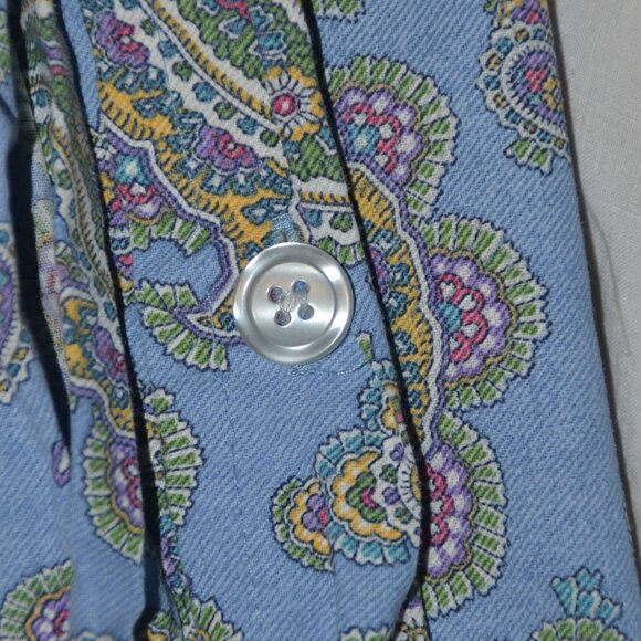 RALPH LAUREN Studio Paisley Oceanside Blue QUEEN Duvet Cover 100% Cotton ITALY - Picture 6 of 8